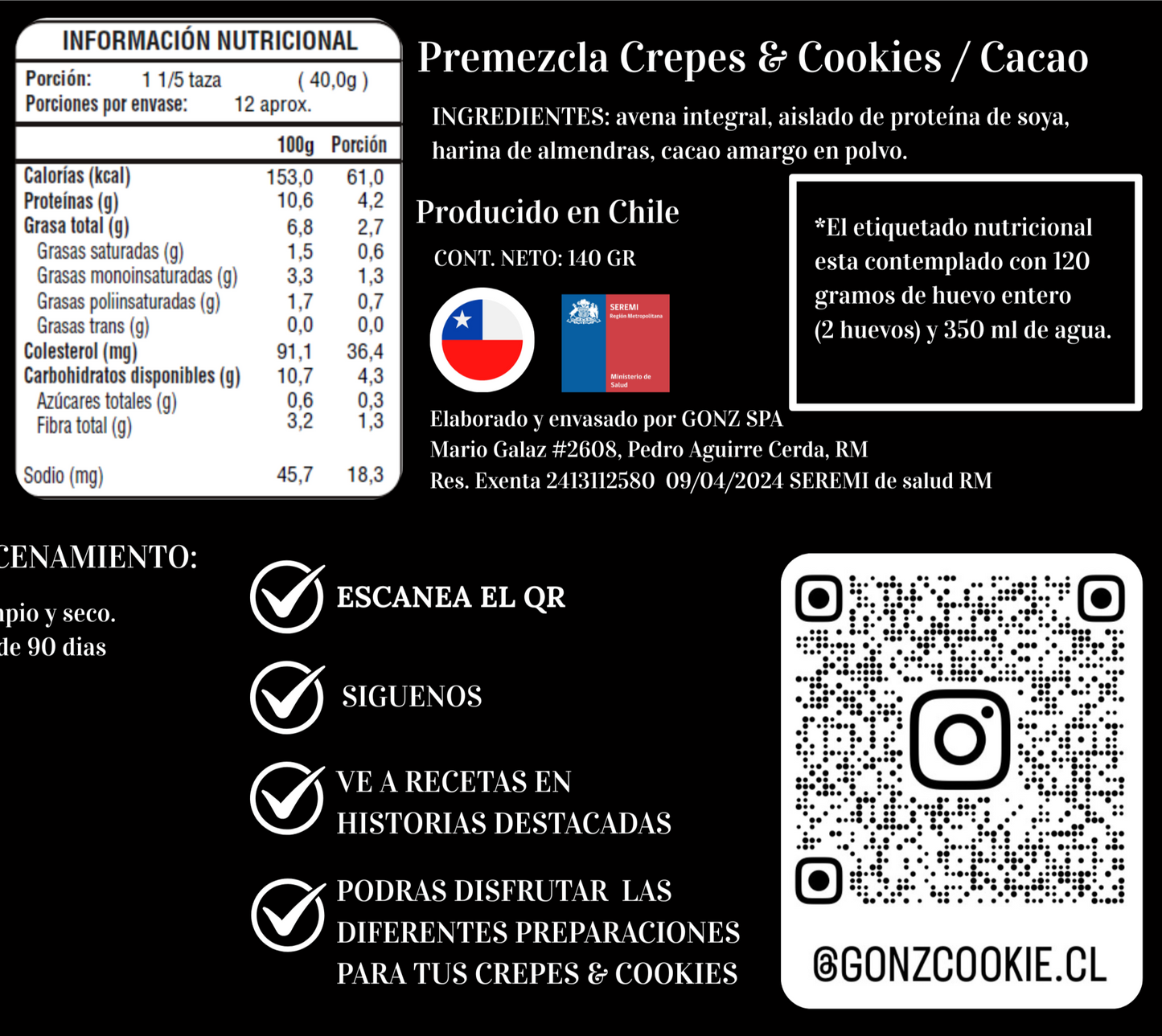 Premezcla Crepes & Cookies Cacao amargo