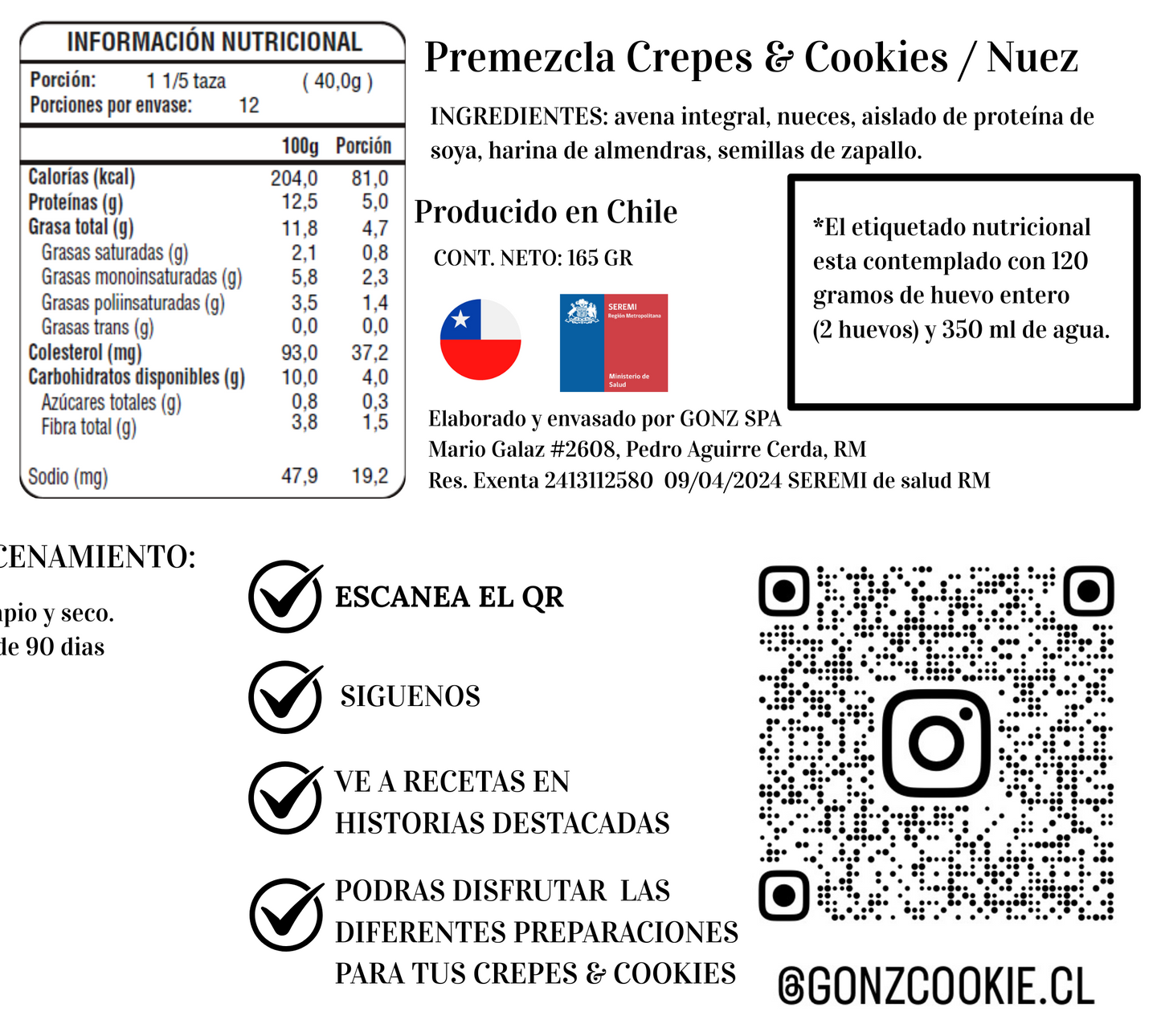 Premezcla Crepes & Cookies Nuez